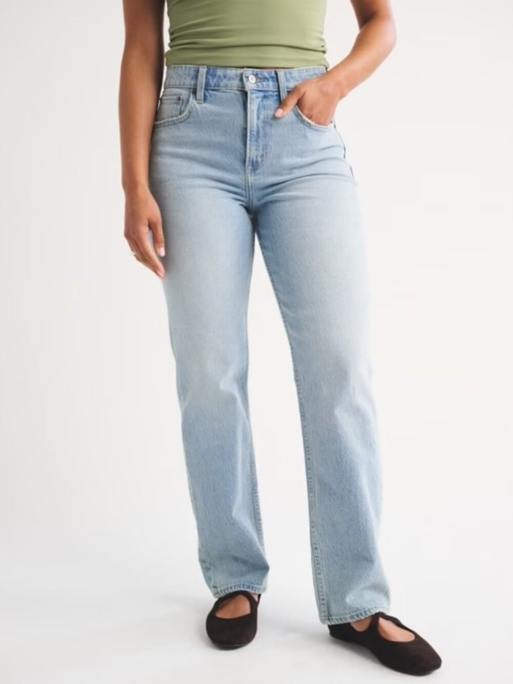 Abercrombie & Fitch, Curve Love Ultra High Rise Ankle Straight Jean